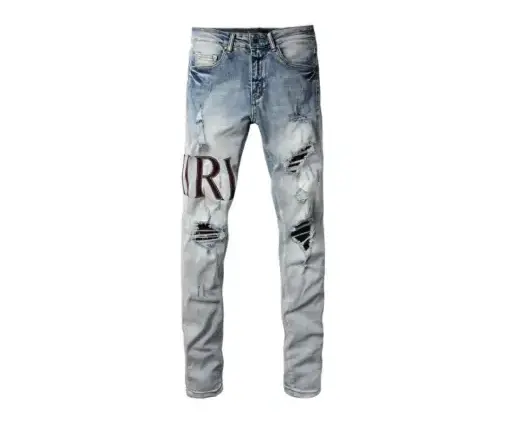 Amiri Varsity Ripped Jeans Light Blue Sky