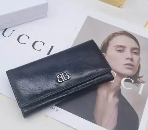 Balenciaga BB-logo Leather Wallet Black