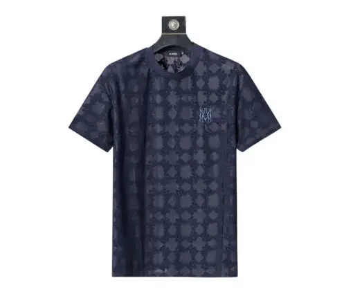 Amiri Terry Cloth Jacquard T Shirt Navy Blue