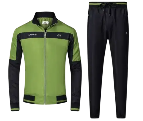 Lacoste Windbreaker Jogging Suit Classic Embroidered Tracksuit Green