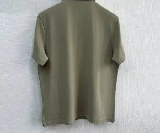 Alternative view of Burberry Check Collar Cotton Polo Shirt in Lichen