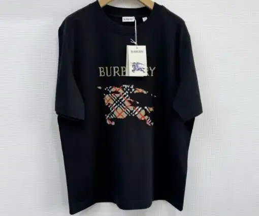 Burberry Cross Stitch EKD​ Cotton T-shirt in Black