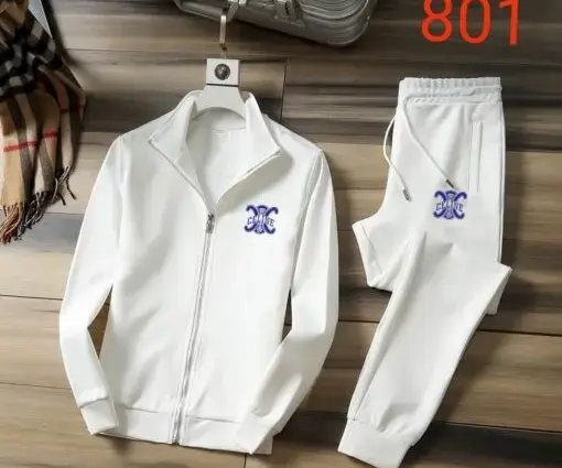 Celine Back Logo Hoodie and Jogger Set White