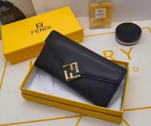 Fendi FF Diamonds Continental Wallet in Black