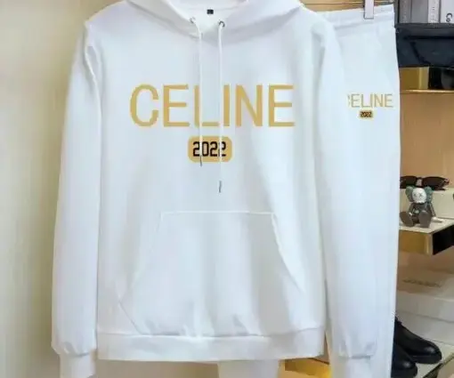 Celine Hoodie and Matching Sweatpants White