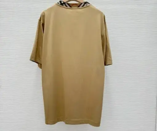 Alternative view of Check Trim Cotton T-shirt Beige