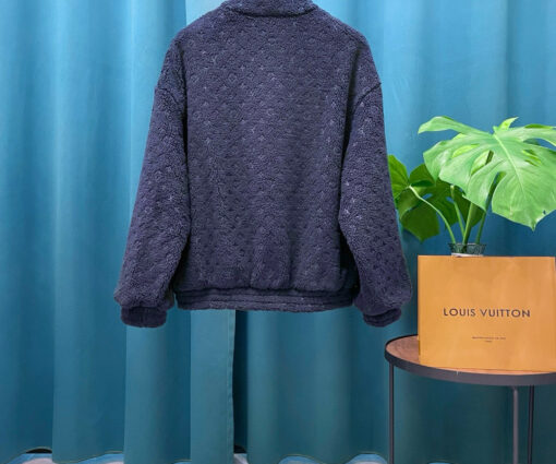 Alternative view of LV Monogram Debossed Leather Tracksuit Jacket Blue