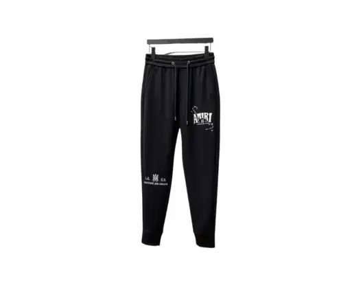 Amiri Sportswear Pant Black With White Amiri Monogram
