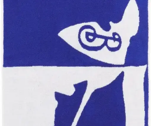 Alternative view of Burberry navy & white split ekd hand towel