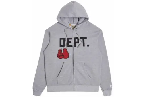 Gallery Dept. Boxing Merch Zip Hoodie Heather Grey