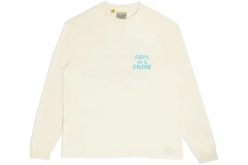 Hoodie Gallery Dept. DE LA GALERIE L/S Pocket T-Shirt Cream/Light Blue