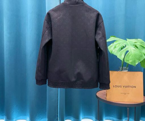 Alternative view of LV Monogram Debossed Leather Tracksuit Jacket Black