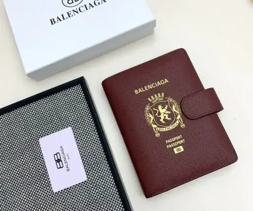 Balenciaga Passport Wallet Maroon