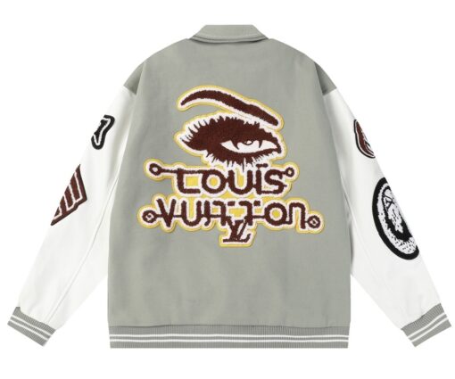 Alternative view of LV Studios Varsity Jacket Grey/White