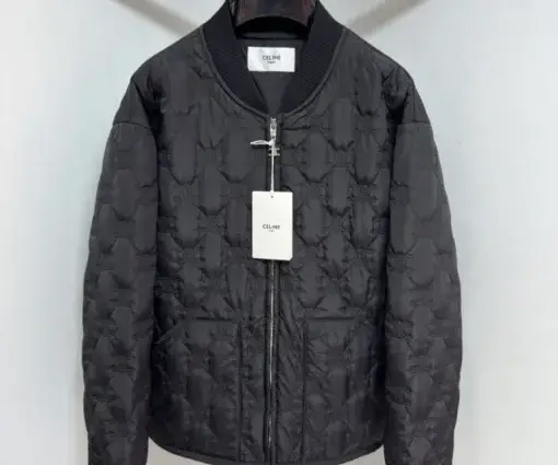 Celine Quilted Triomphe Jacket Black