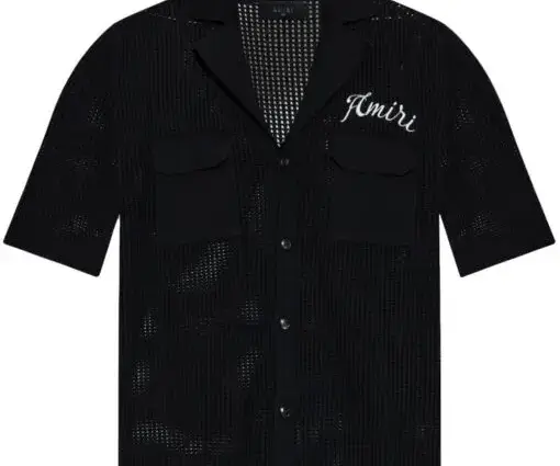 AMIRI logo-embroidered shirt black
