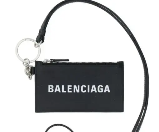 Balenciaga Cash Card Holder Keyring Black