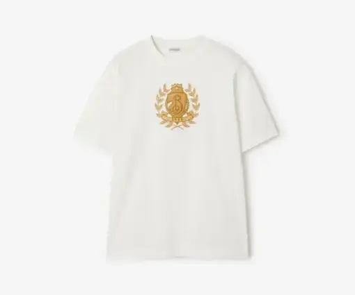 Burberry B Crest Cotton T-shirt Chalk