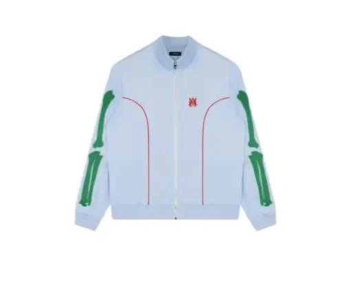 Amiri Sportswear Jacket White With Green Bones Design