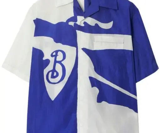 Burberry Equestrian knight two-tone shirt royal blue