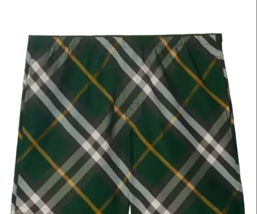 Burberry checkered twill swim shorts ivy green/multicolour
