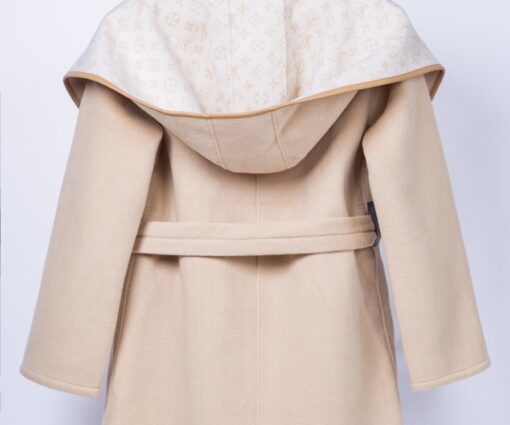 Alternative view of LV Long Wool Coat Tan/White