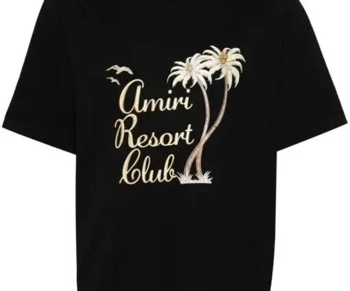 AMIRI Playera Twisted Palms Black