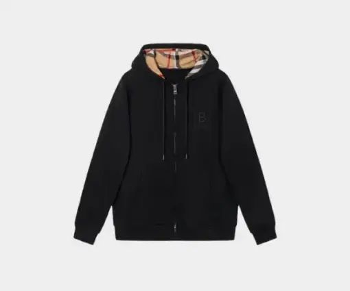 Burberry Zip-Up Hoodie Black