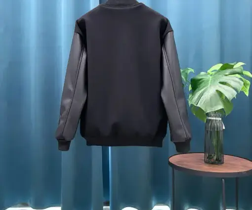 Alternative view of AMIRI Wool Leather Varsity Jacket Black