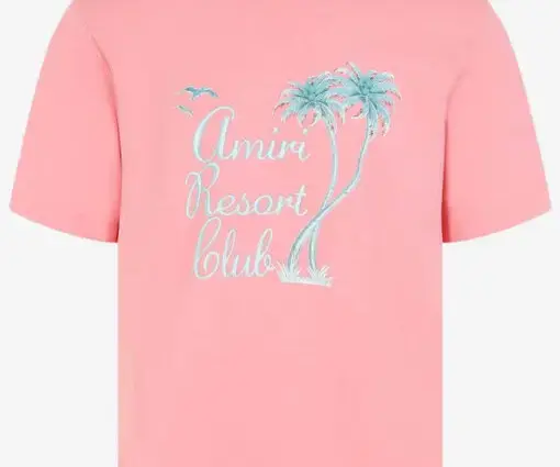 AMIRI Resort Club Logo T-shirt Pink