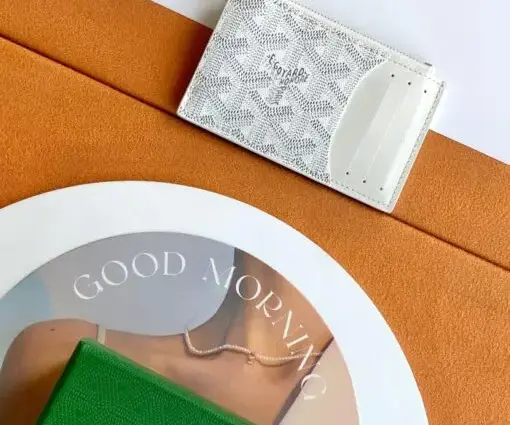 Goyard Bourbon Zipped Card Holder White