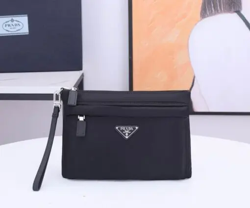 Prada Tessuto Nylon Pouch Wallet Black