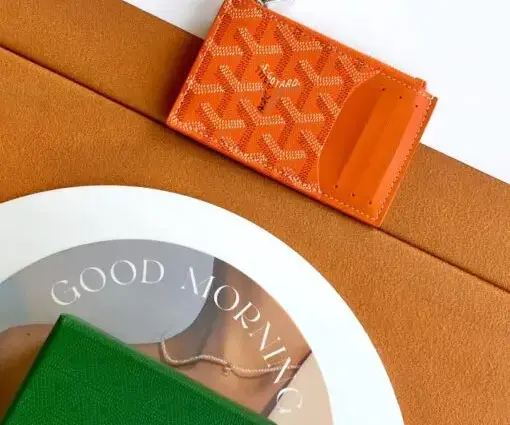 Goyard Bourbon Zipped Card Holder Orange