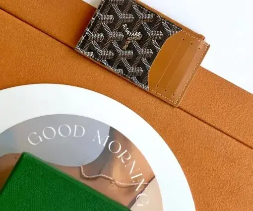 Goyard Bourbon Zipped Card Holder Brown