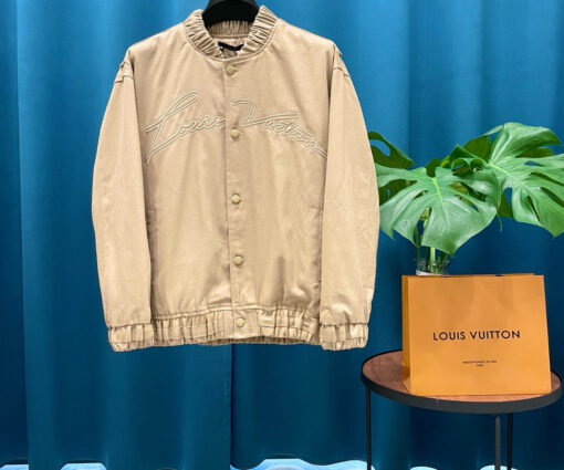 Alternative view of LV Embroidered Cotton Blend Bomber Beige