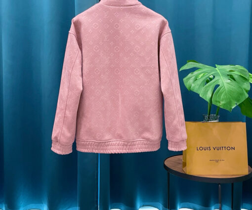 Alternative view of LV Monogram Debossed Leather Tracksuit Jacket Pink