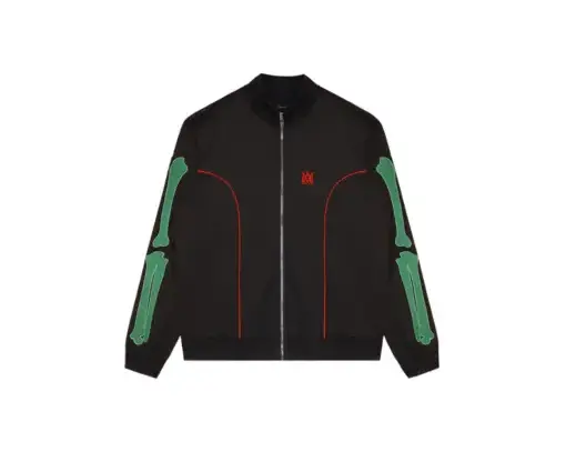 Amiri Sportswear Jacket Black With Green Bones Design
