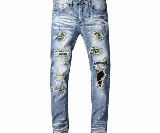 Amiri Ripped Jeans Fade Blue