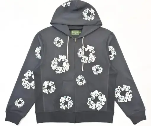 Denim Tears Zip Hoodie Grey White