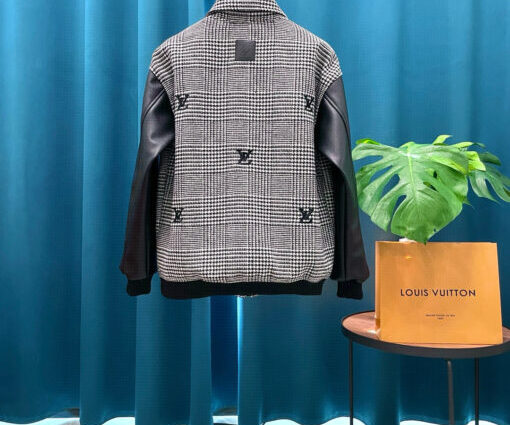 Alternative view of LV Mixed Leather Wool Blouson Black/Grey