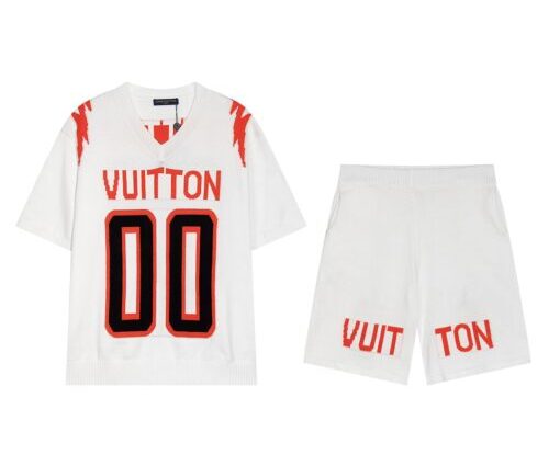 LV Chunky Intarsia Football T-Shirt White