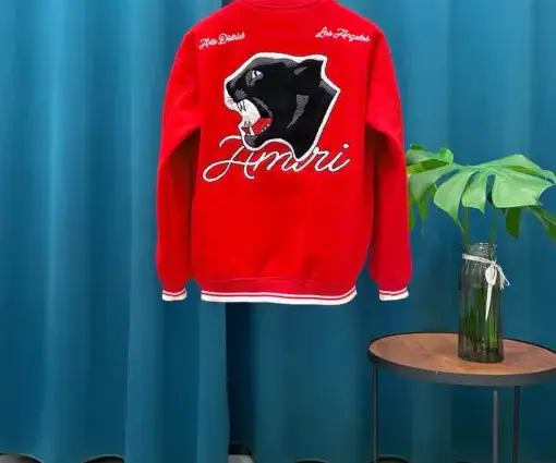 Alternative view of Amiri Panther Bomber Jacket Red