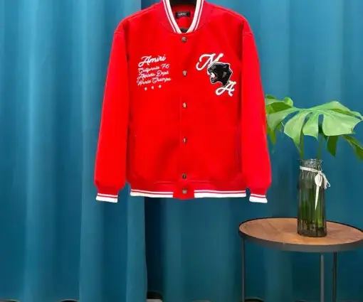 Amiri Panther Bomber Jacket Red