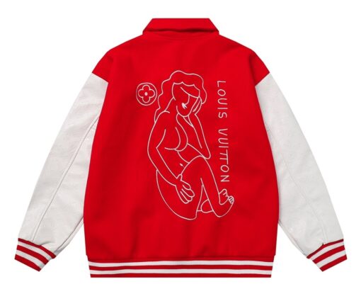 Alternative view of LV Varsity Leather Jacket Red/White