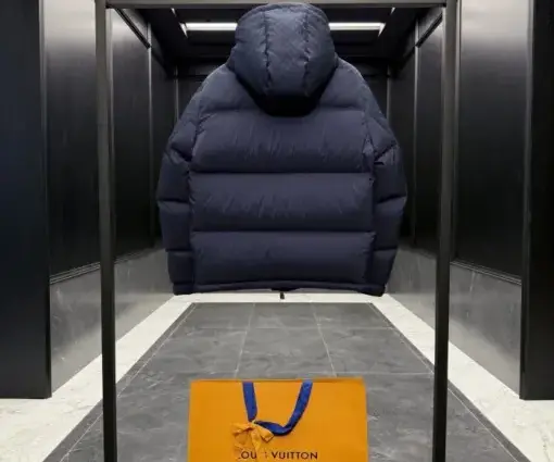 Alternative view of LV Monogram Down Jacket Volcanic Ash Grey