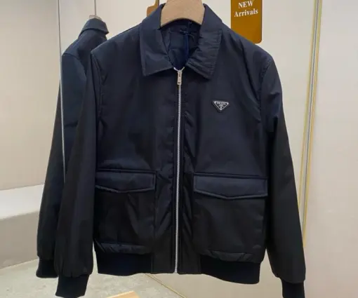 Prada Oversized Technical Re-Nylon Down Jacket Black