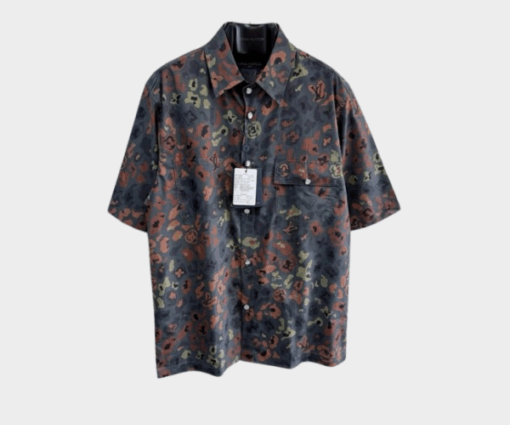 LV Printed Short-Sleeved Workwear Shirt Multicolor