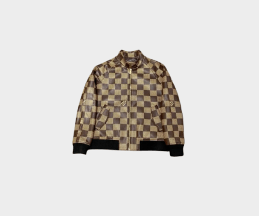 LV Damier Leather Harrington Jacket Golden Brown.