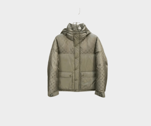 LV Down Puffer Zipped Jacket Moss Green