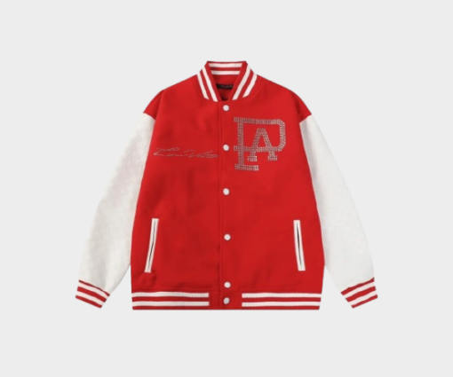 LV Varsity Leather Blouson Jacket Red/White